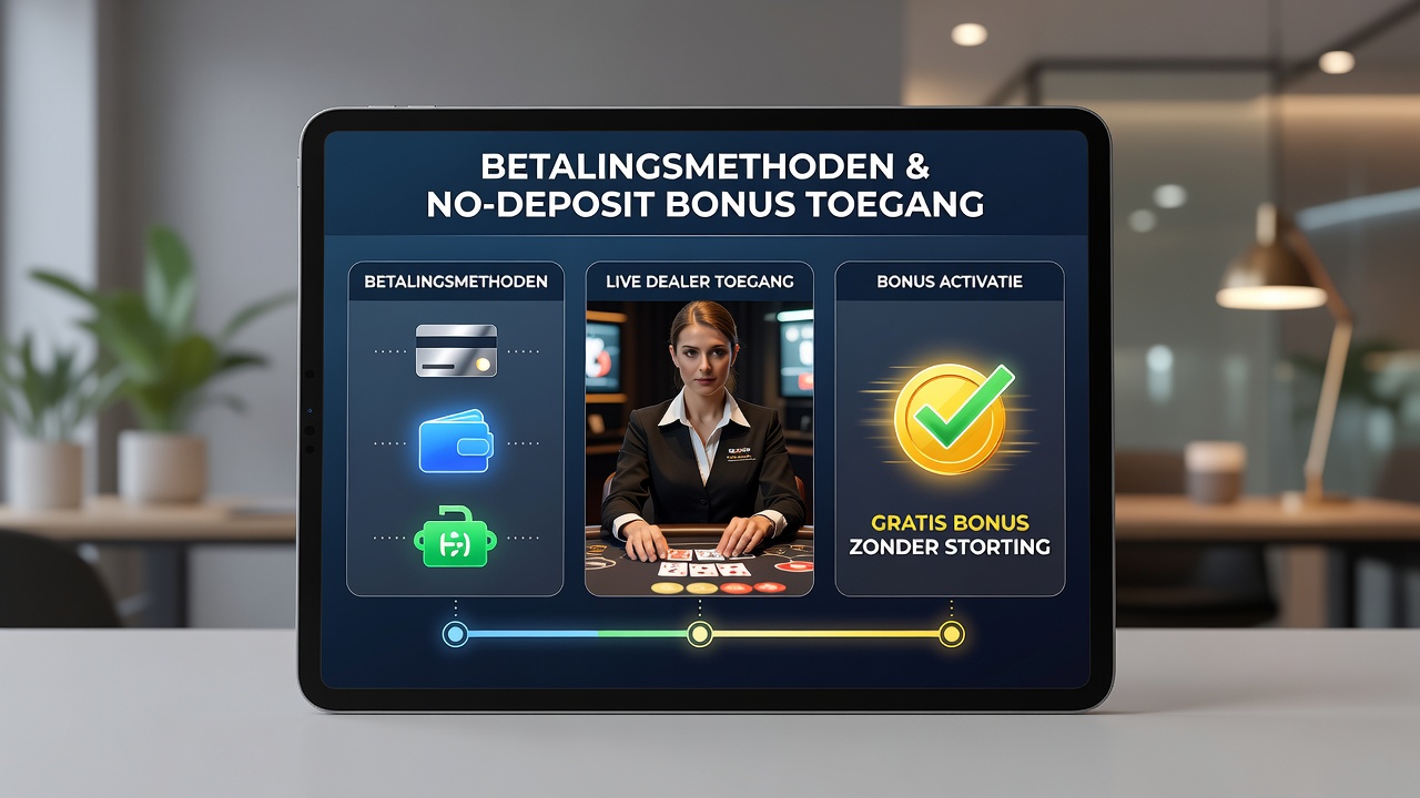 Mobiele live dealer interface met betaalopties en bonusdetails